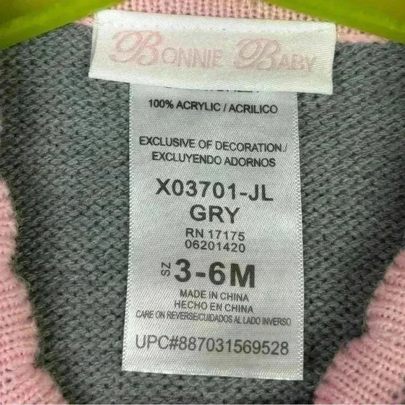 Bonnie Baby Girl Gray and Pink Snowman Sweater Dress. Size 3-6 months - Picture 2 of 4